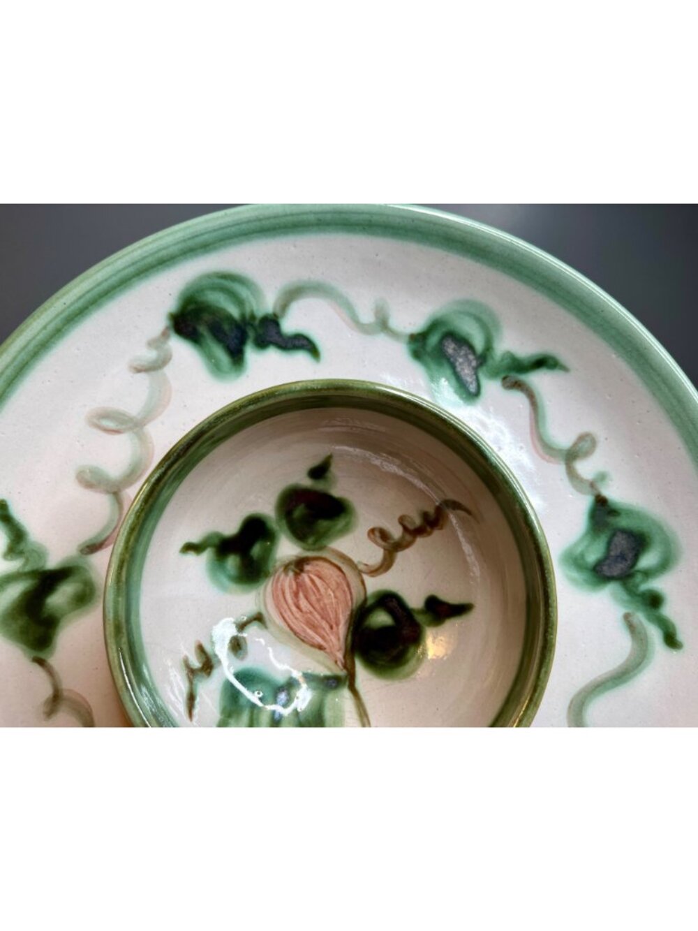 Louisville Stoneware HARVEST or PEAR Chip and Dip Serving Tray Platter, 12", Hea - Picture 7 of 16